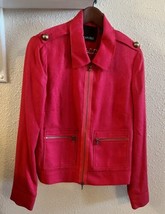 CARLISLE Gorgeous Red Silk Blazer Jacket  SZ 8 EUC - £41.02 GBP