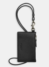 Coach Zip ID Lanyard Leather Card Case Holder ~NWT~ Black CAJ45 - $1,602.17 MXN