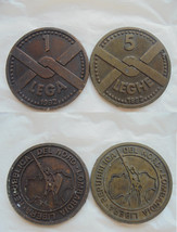 REPUBBLICA PADANA Republic ITALY 2 rare bronze coins Lega 1 Leghe 5 - $39.00