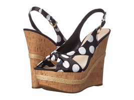 Women Guess Delilan Slingback Wedges, Sizes 6-10 Black Multi Fabric NEW Authenti - £63.90 GBP