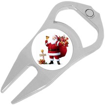 Santa Claus Christmas Gifts Golf Ball Marker Divot Repair Tool Bottle Opener - £9.48 GBP