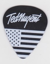 Ted Nugent 2016 Tour Tour Guitar Pick - Black &amp; White American Flag - £15.81 GBP