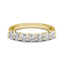0.25 Carat G-H Diamond 7 Stone Bridal Wedding Anniversary Ring 14K Yellow Gold - $474.21