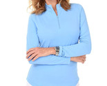NWT IBKUL Solid Periwinkle Blue Long Sleeve Mock Golf Shirt - S M L XL &amp;... - $74.99