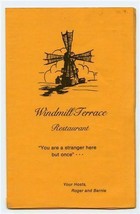 Windmill Terrace Restaurant Menu Buffalo New York 1980&#39;s - £19.60 GBP