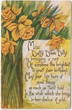 Postcard Miss Daffy Down Dilly Daffodils 1911 Pease - $3.95