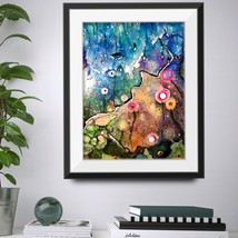 Stained glass panel , abstract painting wall art  ,stained glass paintin... - £71.77 GBP