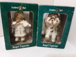 Lot Of 2 Grandeur Noel Collectible Fine Porcelain Angel Figurines Christmas - £7.74 GBP