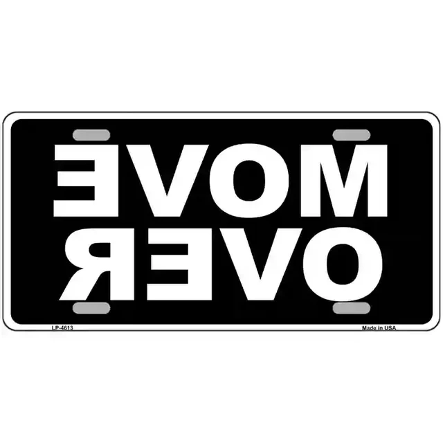 Move Over {Black} Metal Novelty License Plate - 6&quot; x 12&quot; - €8,68 EUR