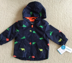 Carter's Infant Boys Dinosaur Lined Rain Slicker Jacket 12 Mo New W/T - £12.56 GBP