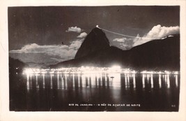 RIO DE JANEIRO BRAZIL~O PÃO de AÇUCAR de NOITE~REAL PHOTO POSTCARD 1930s - $10.52