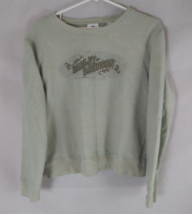 Harley Davidson Women&#39;s Cream Round Neck Sweatshirt Size Medium - $220.35 MXN