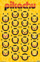 Pokémon - Pikachu Faces Emoji Premium Wall Poster  22&quot; x 34&quot; Wall Art - £10.38 GBP