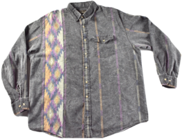 Vintage High Noon Western Mens Long Sleeve Aztec Shirt XL - $39.59