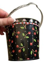 Mary Engelbreit Collectible Tin Gift Pail Bucket Cherries 1999 - $18.04