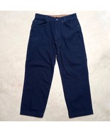 *READ* Duluth Trading Navy Canvas Work Wear Relaxed Fit Pants - Measures... - $29.95