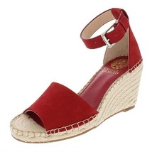 New Vince Camuto Red Leather Wedge Sandals Size 8 M - £52.26 GBP