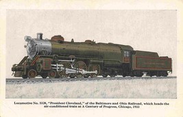 B&amp;O Railroad Train President Cleveland Century of Progress 1933 postcard - $6.44