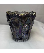 Imperial Glass Toothpick Holder Daisy and Button Iridescent Amethyst Car... - £8.92 GBP