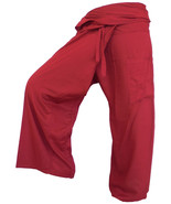 FISA01 winered Fisherman Pants Fisher Wrap Thai Yoga pants trousers Spor... - £14.32 GBP