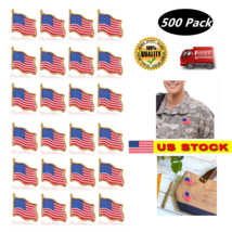 500 - High Quality American Waving Flag Lapel Pins  Patriotic US U.S. USA U.S.A. - £93.85 GBP