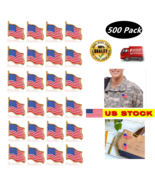 500 - High Quality American Waving Flag Lapel Pins  Patriotic US U.S. US... - £93.86 GBP