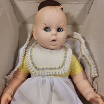 Vintage Gerber 17" Baby Doll Atlanta Novelty Co Blond Blue Eyed Yellow Dress NOS - $49.49