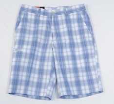 Grand Slam Performance Moisture Wicking Blue &amp; White Plaid Golf Shorts M... - £47.80 GBP