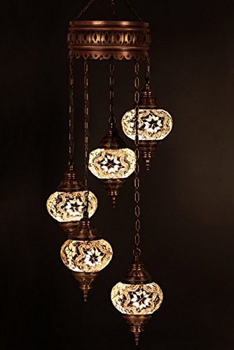 Primary image for Chandelier, Ceiling Lights, Turkish Lamps, Hanging Mosaic Lights, Pendant, White