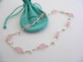 Tiffany & Co Pink Quartz Necklace Rose Twirl Pendant Charm Chain Silver Gift Art - $998.00