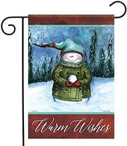 Warm Snowman Wishes Garden Flag -2 Sided ,12.5&quot; x 18&quot; - £19.86 GBP