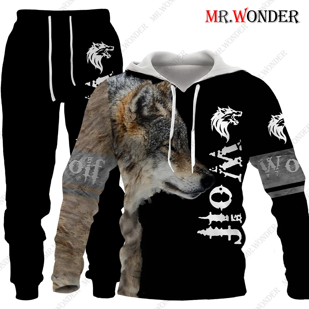 Mr.Wonder  Spring Hot Sale The Tiger 3D Printed Men&#39;s Sweatshirt Hoodies Set Chi - £145.02 GBP