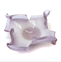 Vintage Purple Art Glass Opalescent Opaline Free Form Trinket Dish Bowl 5&quot; - £23.52 GBP
