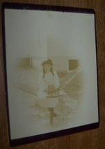 c1880 Antique Clara Fisher Oneonta Ny Cabinet Photo Victorian Girl Sepia Toned - £4.68 GBP