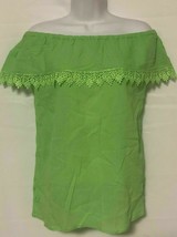 Handmade Nicaraguan Off the Shoulder Womens Green Top 100% Organc Cotton  L NWOT - £7.09 GBP