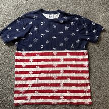 Faded Glory Stars &amp; Stripes USA American Flag T-shirt Tee L/G (42/44) Men - €7,70 EUR
