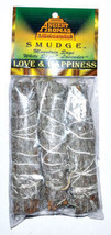 Love &amp; Happiness Smudge Stick 3pk 4&quot; - £17.07 GBP