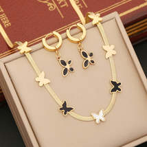 Fashion Butterfly Ornament Stainless Steel Jewelry Clavicle Chain - £4.44 GBP+