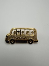 Vintage Gold Enamel School Bus Brooch Pin 4.5cm - £15.48 GBP