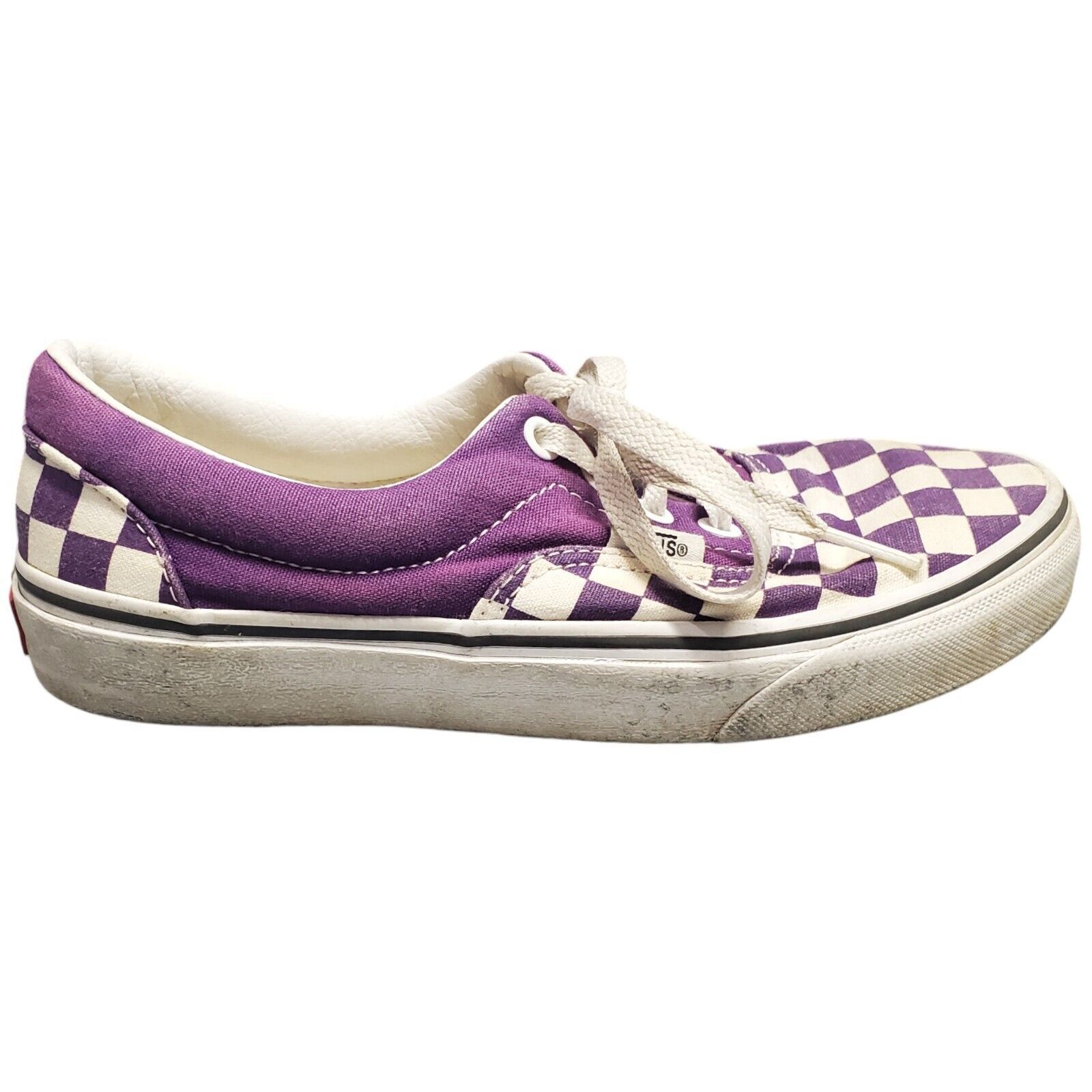 VANS Low Top Sneaker Shoes Unisex Adults M4.5/W6 Purple Checked Lace Up ... - $23.02