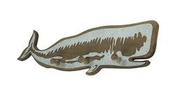 Scratch &amp; Dent 21 Inch Distressed Wood Whale Wall Hook Rack With Metal Accents - £19.78 GBP