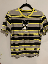 BADTZ-MARU HELLO KITTY Tshirt-Striped Grey/Yellow S/S Cotton EUC XSmall - £13.23 GBP