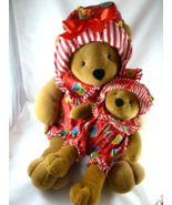 Vtg Russ Berrie Shortcake Teddy Bear W Baby in Strawberry Outfits + hat ... - $28.29 CAD
