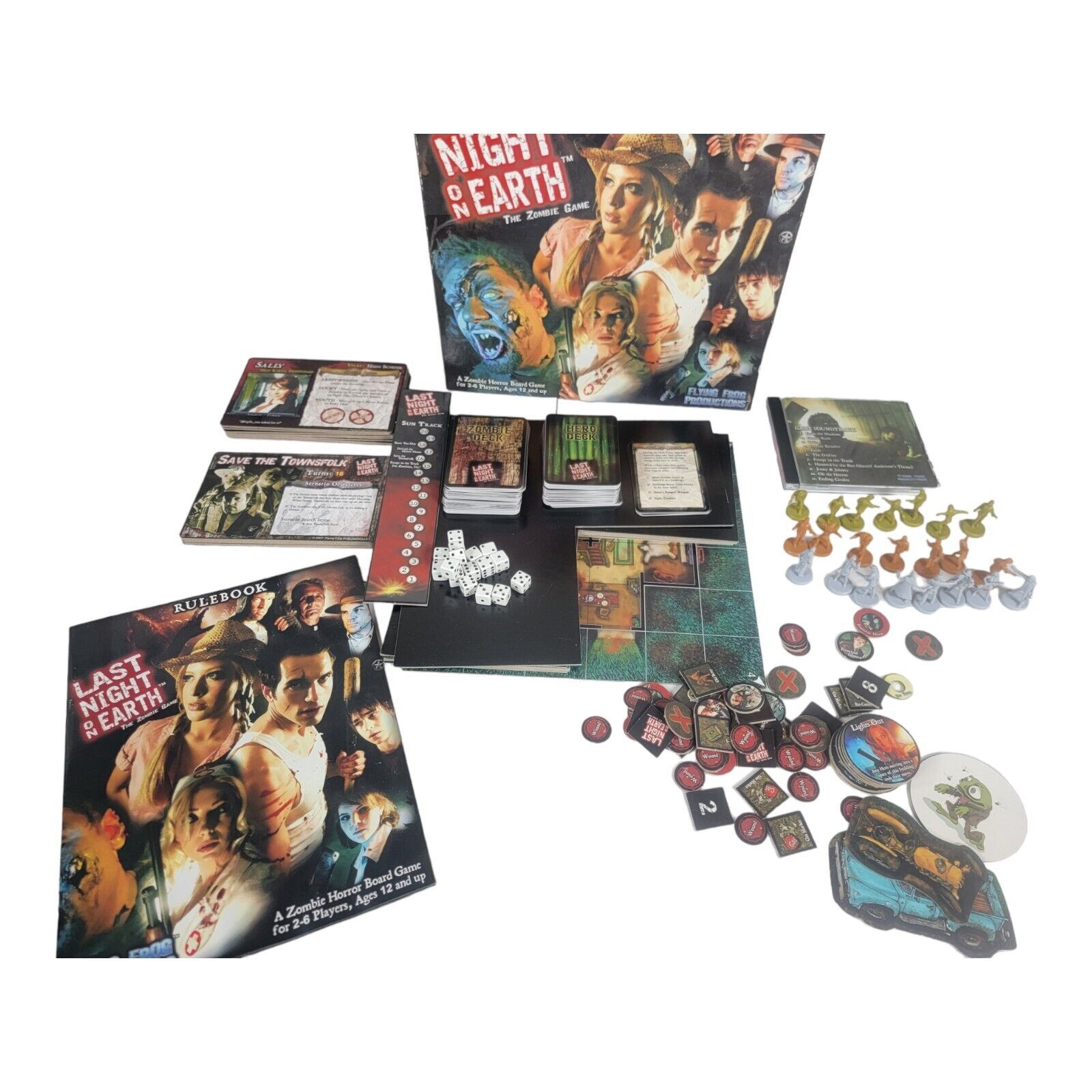 Last Night onvEarth: The Zombie Game Board Game Flying Frog 2007 100% complete - £17.65 GBP