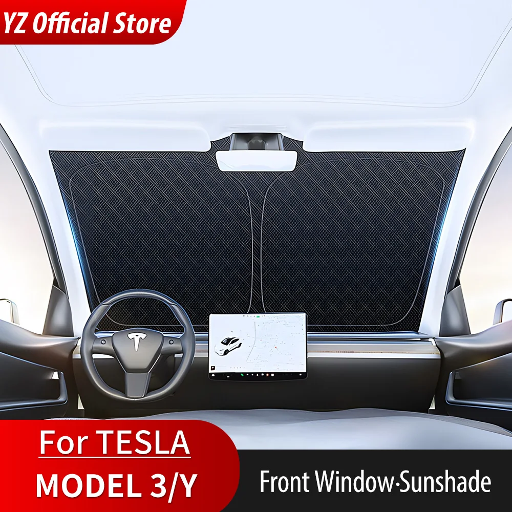YZ For Tesla Model 3 Y 2021-2024 Car Sun shade Front Window Shade Cover Visor - £27.21 GBP+