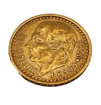 1920 MEXICAN DOS Y MEDIOS PESOS 2.5 PESO GOLD COIN - £878.89 GBP
