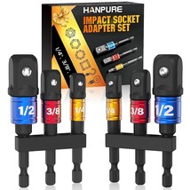 Impact Grade Socket Adapter Set - 2 Pack Extension Drill Bit Socket Wrench Adapt - £15.70 GBP