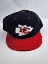 Kansas City Chiefs KC Arrow logo Black snap back hat red brim VG condition - £17.02 GBP