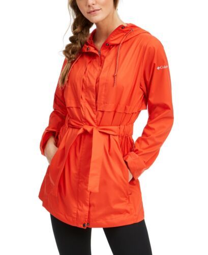 Primary image for Columbia Womens Pardon My Trench Water-Resistant Rain Jacket,X-Small,Bold Orange