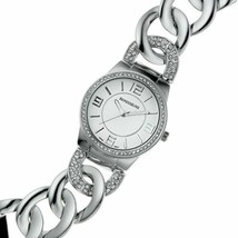 NEW Rousseau 9409 Womens Angelica Austrian Swarovski Silver Twist Bracelet Watch - £16.40 GBP